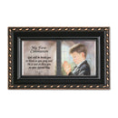 First Communion Boy Distressed Black Petite Music Box/Jewelry Box