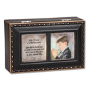 First Communion Black Rope Trim Music Box Plays Handels Hallelujah