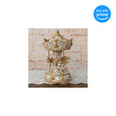 Front view of Gilded Gold Tone Horses Musical Carousel 10 inch Rotating Figurine Plays Tune Carousel Waltz