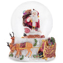Elanze Designs Reindeer 120 MM Christmas Snow Globe Plays Here Comes Santa Claus