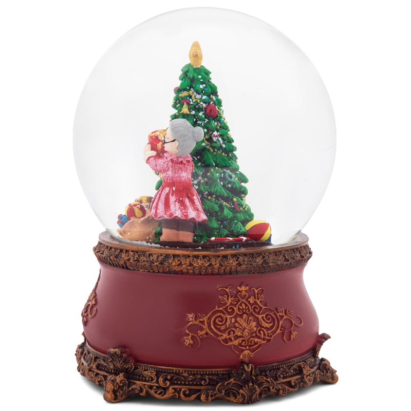 Elanze Designs Mr and Mrs Claus 120 MM Christmas Snow Globe Plays Deck The Halls