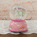 Unicorn Rainbows on Pink Musical 80MM Water Globe Plays Tune The Unicorn