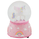 Unicorn Rainbows on Pink Musical 80MM Water Globe Plays Tune The Unicorn