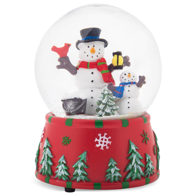 Elanze Designs Cardinal 100 MM Christmas Snow Globe Plays Frosty The Snowman