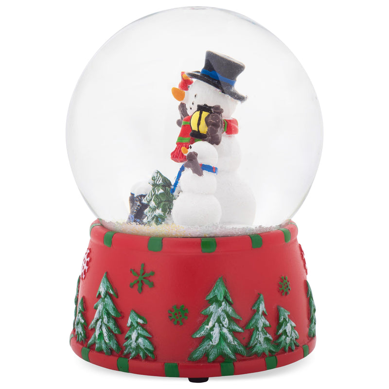 Elanze Designs Cardinal 100 MM Christmas Snow Globe Plays Frosty The Snowman