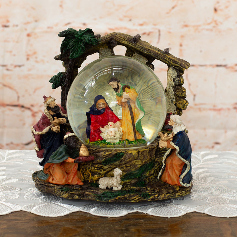 Elanze Designs Holy Family Nativity Musical 100MM Water Globe Plays Tune Silent Night