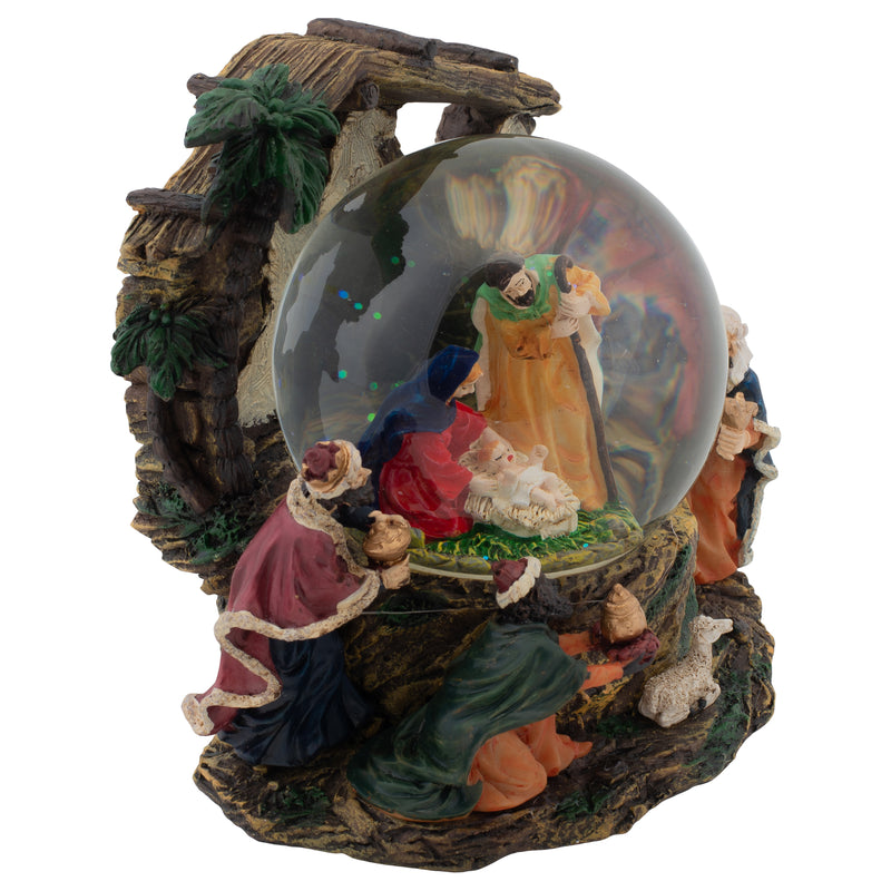 Elanze Designs Holy Family Nativity Musical 100MM Water Globe Plays Tune Silent Night