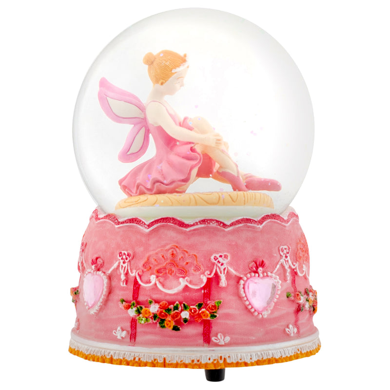 Rotating Ballerina Princess Fairy 100MM Musical Water Globe Plays Tune Swan Lake