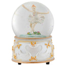 Gold and White Swan Ballerina 100MM Musical Water Globe Plays Tune Swan Lake