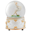 Gold and White Swan Ballerina 100MM Musical Water Globe Plays Tune Swan Lake