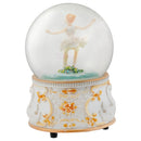 Gold and White Swan Ballerina 100MM Musical Water Globe Plays Tune Swan Lake