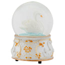 Graceful White Revolving Swan 100MM Musical Water Globe Plays Tune Swan Lake