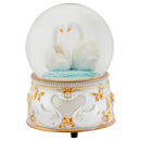 Graceful White Revolving Swan 100MM Musical Water Globe Plays Tune Swan Lake