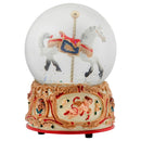 Gilded Gold Tone Cupid and Carousel Horse 100MM Musical Water Globe Plays Tune Unchained Melody