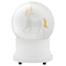 Pearl White Unicorn 100MM Musical Water Globe Plays Tune You Are My Sunshine