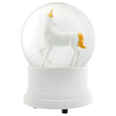 Pearl White Unicorn 100MM Musical Water Globe Plays Tune You Are My Sunshine
