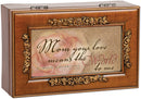 Home décor keepsake and trinket box made with hidden musical mechanism inside