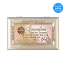 Top down view of Grandma Champagne Silver Petite Rose Music Box