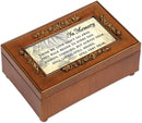 Top down view of in Memory Bereavement Rich Walnut Finish Petite Rose Music Box