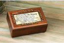 in Memory Bereavement Rich Walnut Finish Petite Jewelry Music Box - Plays Wind Beneath My Wings