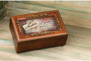 Top down view of Sister Rich Walnut Finish Petite Rose Petite Music Box
