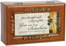 You Are My Sunshine Rich Walnut Finish Jewelry Music Box - Plays Song You are my Sunshine