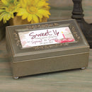 Sweet Sixteen Your Special Day Silvertone Embossed Jewelry Music Box Plays You Light Up My Life