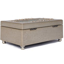 Sweet Sixteen Your Special Day Silvertone Embossed Jewelry Music Box Plays You Light Up My Life