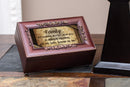 Home décor keepsake and trinket box made with hidden musical mechanism inside