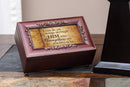 Home décor keepsake and trinket box made with hidden musical mechanism inside