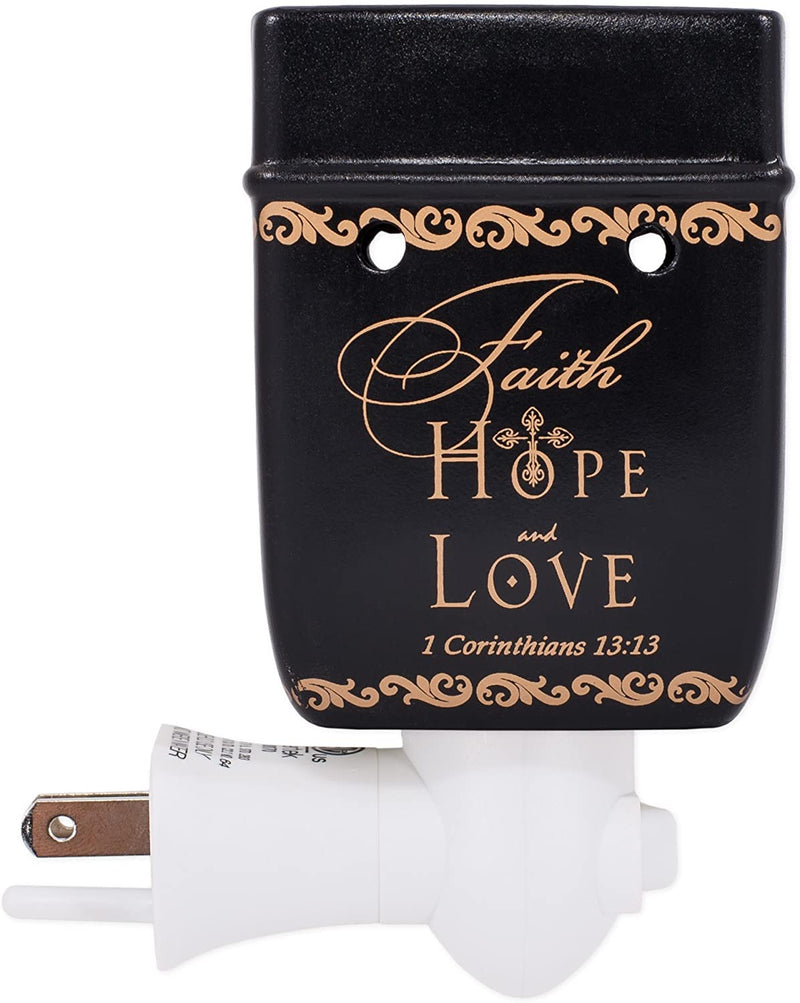 2 Pc Set Faith Hope Love Mr Mrs Plug-in Wax Tart Oil Candle Warmer
