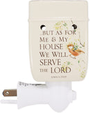 2 Pc Set for I Know The Plans, As for Me and My House Ceramic Plug-in Tart Oil Wax Warmers