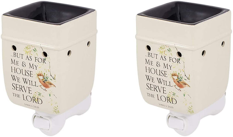 Front view of As for Me and My House Ceramic Stone Plug-in Outlet Wax Oil Warmer, 2 Pack