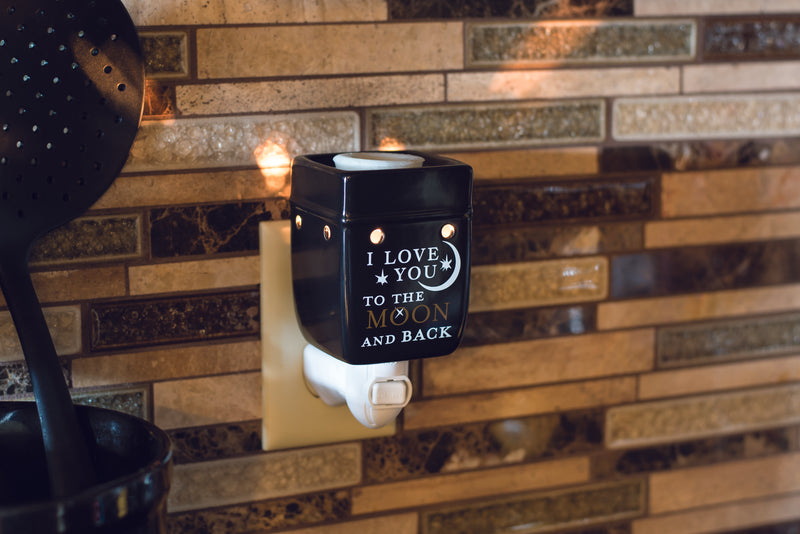 Love You to the Moon Ceramic Stoneware Electric Plugin Outlet Wax and Oil Warmer