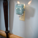 Serenity Prayer Teal White Floral Design Stoneware Electric Plug-in Outlet Wax and Oil Warmer