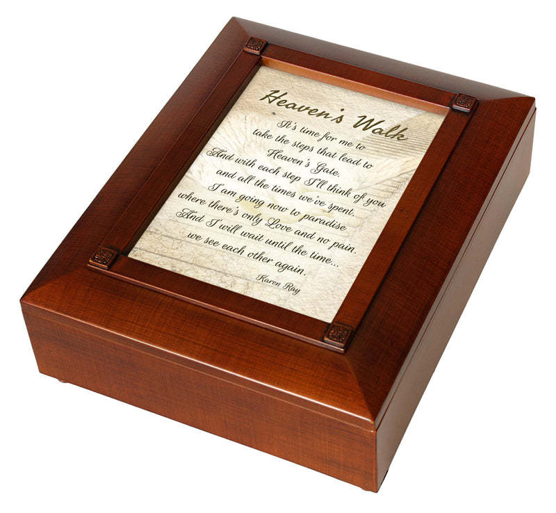 Heavens Walk Bereavement In Memory Woodgrain Inspirational Keepsake Box