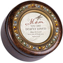 Cottage Garden Mom You are Dearly Loved Amber Earth Tone Jeweled Round Music Box Plays How Great Thou Art