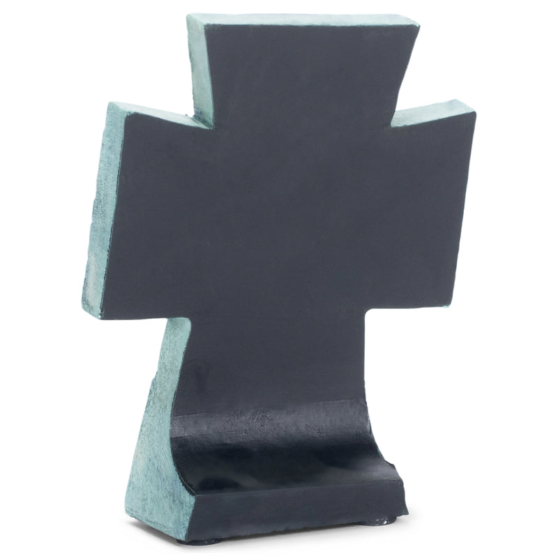 Serenity Prayer Aqua Filigree 4 x 6 Resin Stone Table Top Cross Decoration