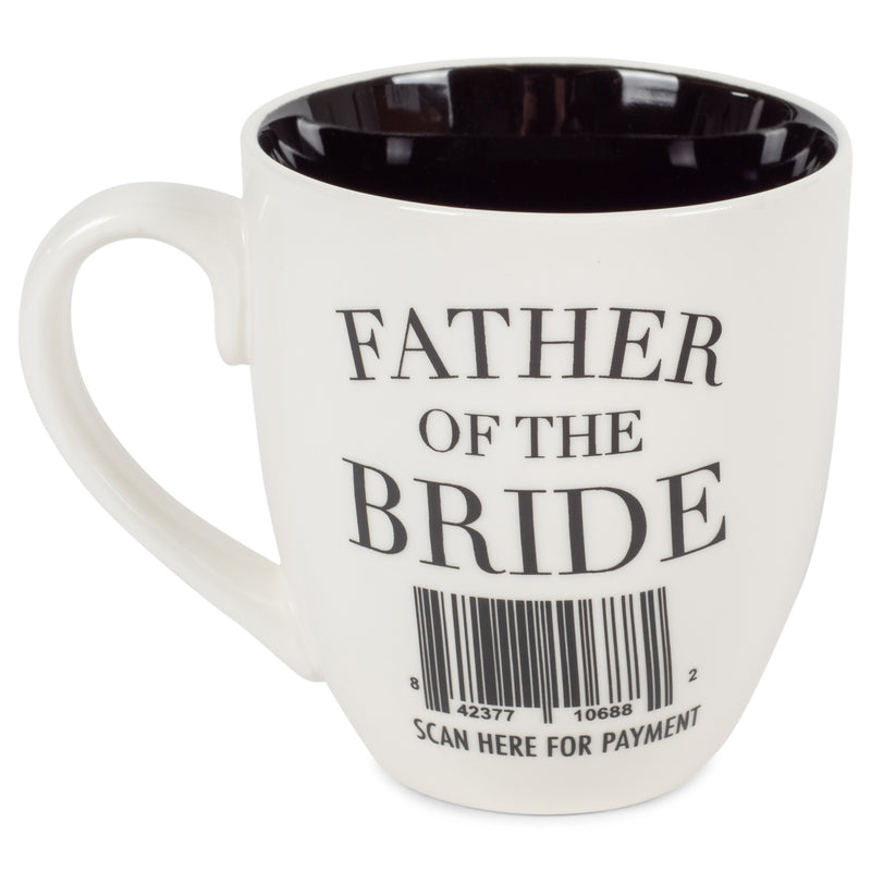 Mary Square Father of the Bride Scan Here Barcode White 20 Ounce Ceramic Coffee Mug