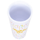 Mary Square Birthday Girl Confetti Polka Dot 24 Ounce Straw Tumbler with Gold Tone Lid