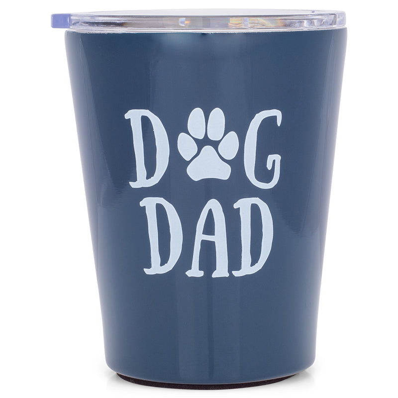 Mary Square 12oz Stainless Coffee Travel Tumbler | Durable with the latest double walled, vacuum insulated stainless steel technology. With Handle (Dog Dad)