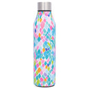 Mary Square Santorini Pattern 17 Ounce Stainless Steel Water Bottle. Designed For Both Hot And Cold Beverages. Double Walled, Vacuum Insulated Technology