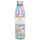 Mary Square Santorini Pattern 17 Ounce Stainless Steel Water Bottle. Designed For Both Hot And Cold Beverages. Double Walled, Vacuum Insulated Technology