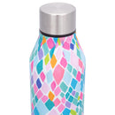 Mary Square Santorini Pattern 17 Ounce Stainless Steel Water Bottle. Designed For Both Hot And Cold Beverages. Double Walled, Vacuum Insulated Technology