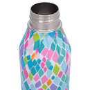 Mary Square Santorini Pattern 17 Ounce Stainless Steel Water Bottle. Designed For Both Hot And Cold Beverages. Double Walled, Vacuum Insulated Technology