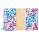 Peony Sorbet Floral Blue 9.5 x 7 Canvas Fabric Pocket Journal Notebook