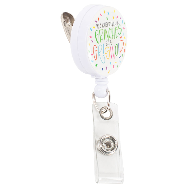 World Full of Grinches Be Griswold Green 3 inch Acrylic Retractable Badge Holder Reel