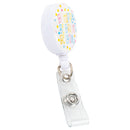 Mary Square"Be Happy Be Bright Be You" 3" x 1" Acrylic Badge Reel with Alligator Clip
