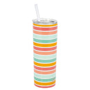 Mary Square Stainless Steel Skinny Straw Tumbler, Tripled Wall Insulated with Lid, 20 Ounce, Swept Away