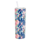 Mary Square Stainless Steel Skinny Straw Tumbler, Tripled Wall Insulated with Lid, 20 Ounce, Lost In Paradise